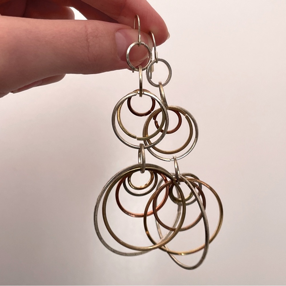 Vintage Mixed Metal Fall Autumn Whimsical Goth Halloween Fairy Abstract Earrings